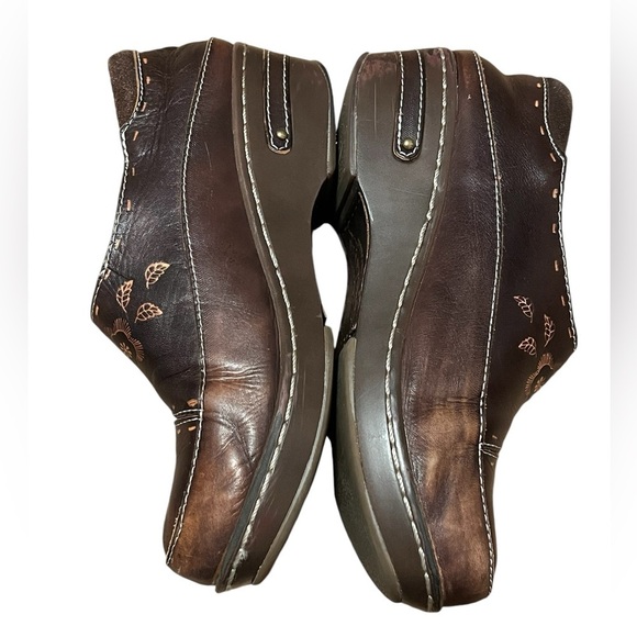 Spring Step L’Artiste Burbank brown leather clogs art to wear tooled leather - Picture 6 of 11